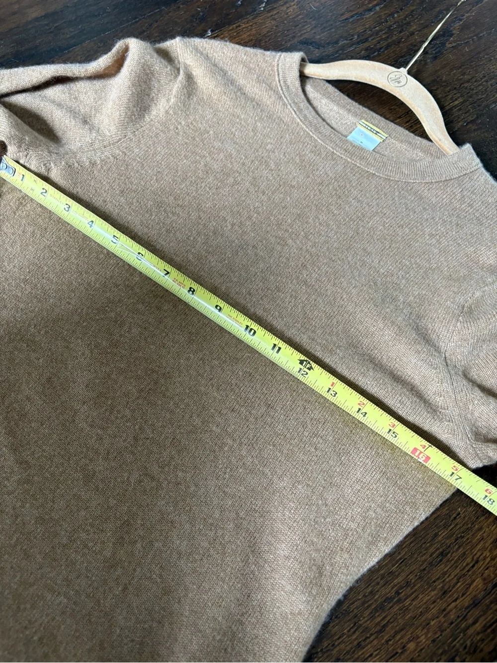 J.Crew Camel Cashmere Rolled Edge Crewneck Sweater